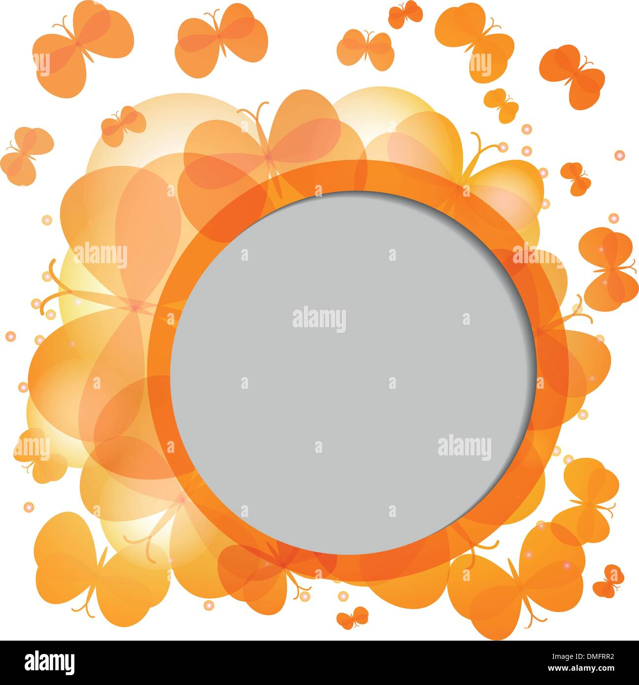 Abtract background with orange butterflies Stock Vector