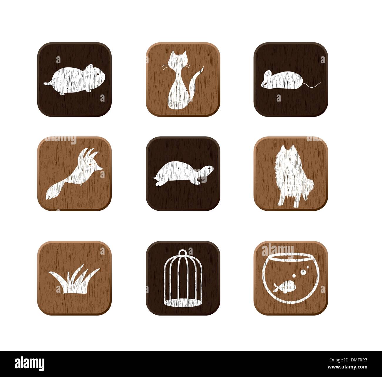 wooden icons set Stock Vector Image & Art Alamy