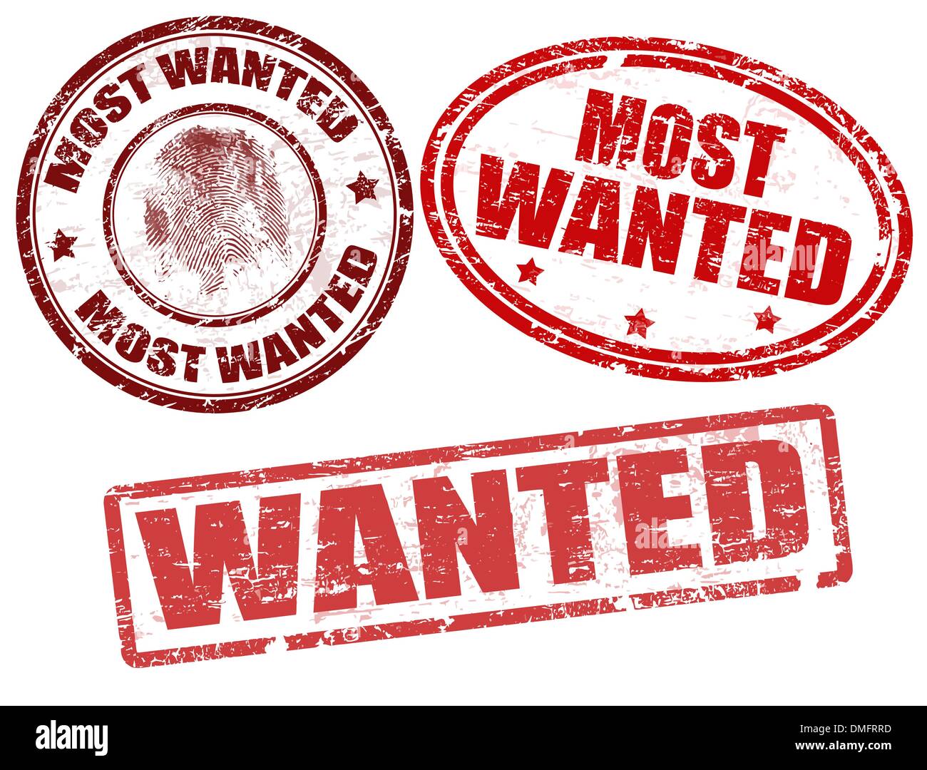 Wanted stamps Stock Vector