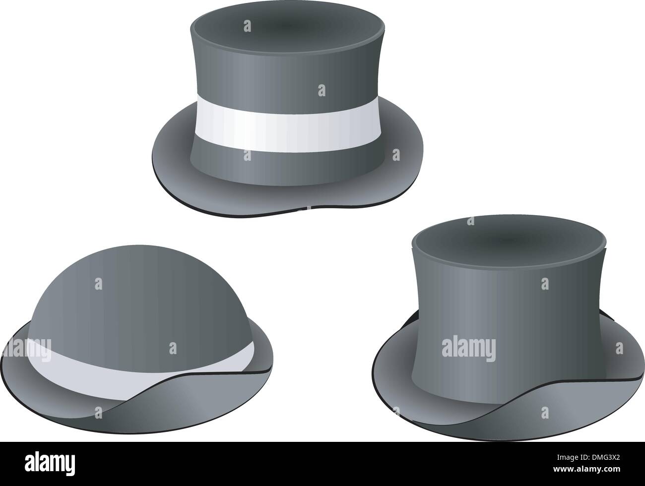 Black felt hats Stock Vector Images - Alamy
