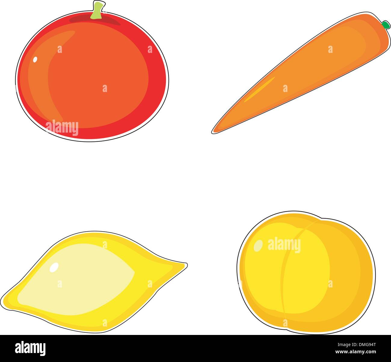 Collection of vector images fruit and vegetables Stock Vector Image ...