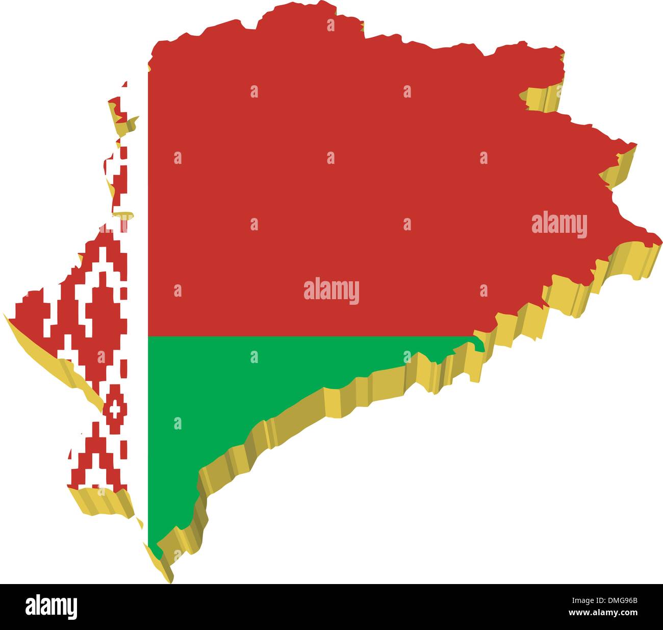 Vectors 3D map of Belarus Stock Vector
