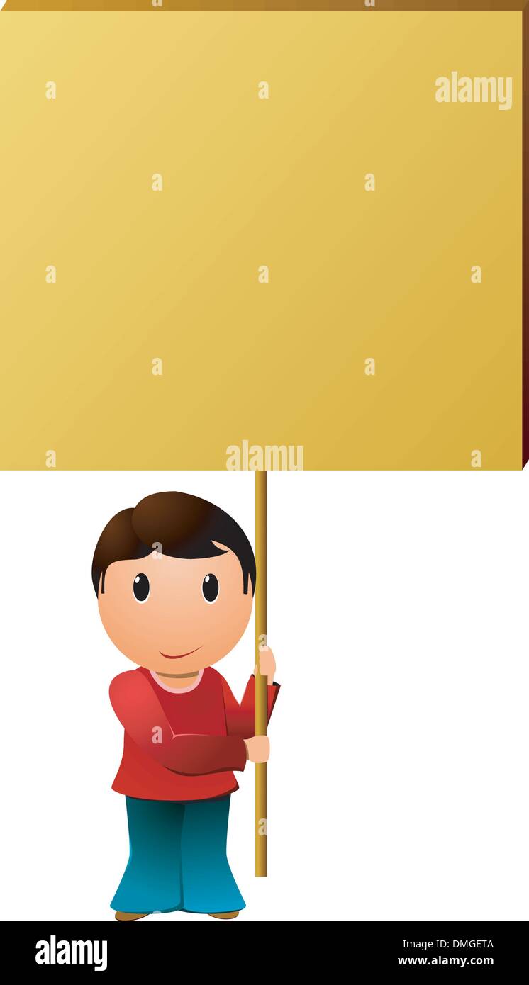 The boy with the message board Stock Vector Image & Art Alamy