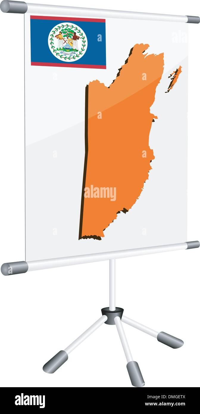 Vector display with a silhouette map of Belize Stock Vector Image & Art ...