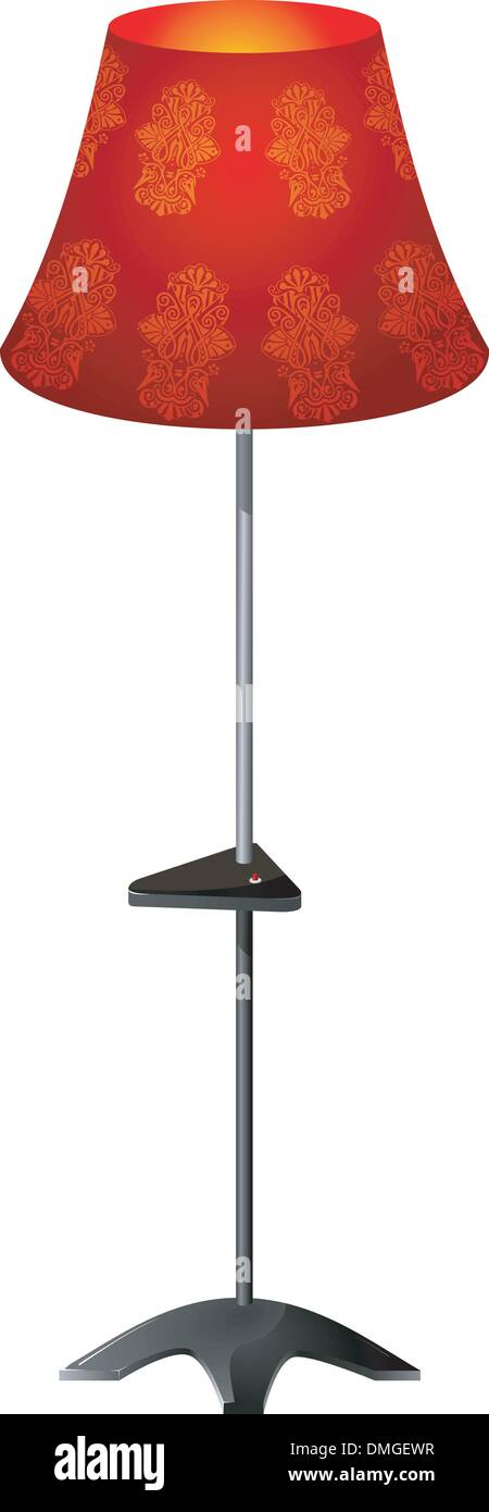 Red floor lamp. Vector Stock Vector