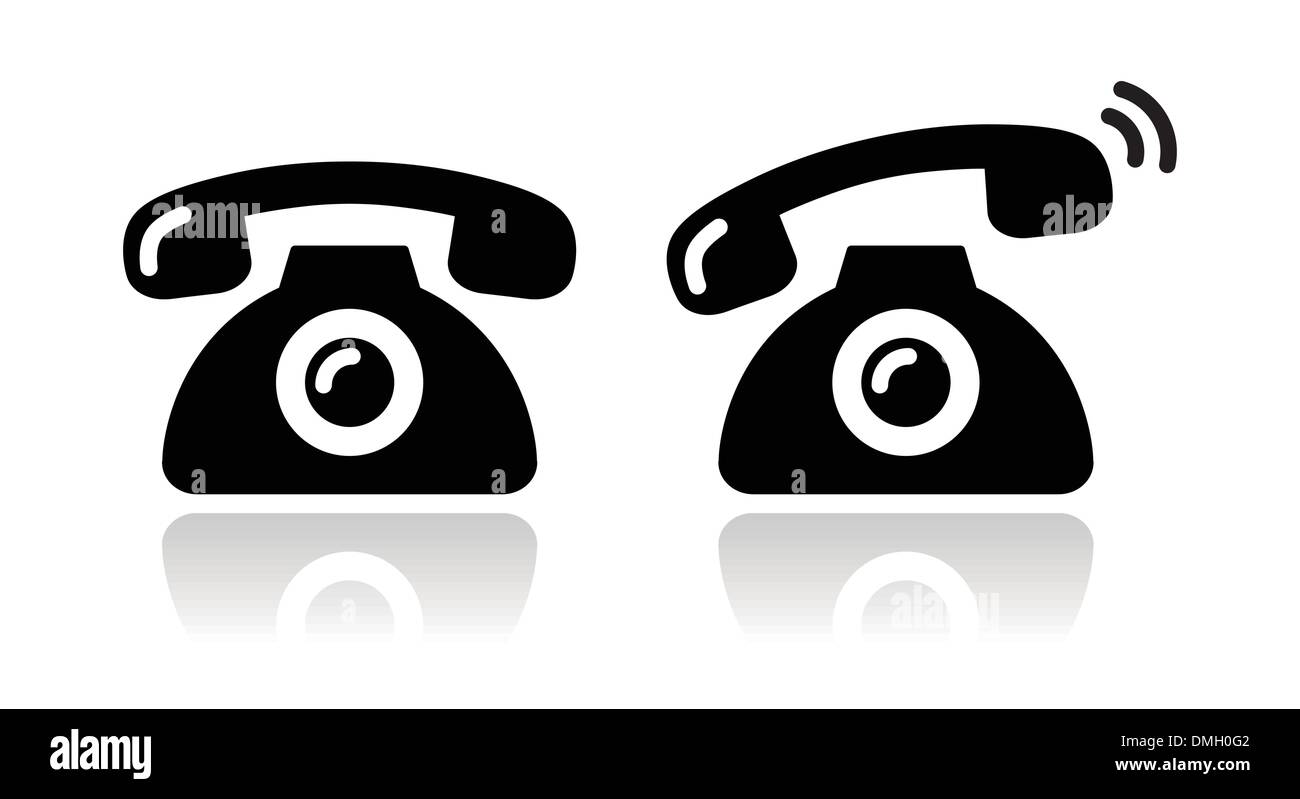 Ringing phone - contact icons set Stock Vector