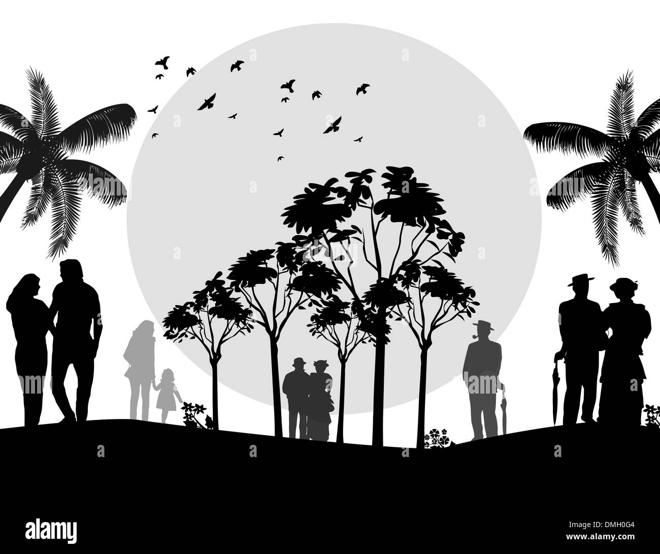 People walking on a park Stock Vector Image & Art - Alamy