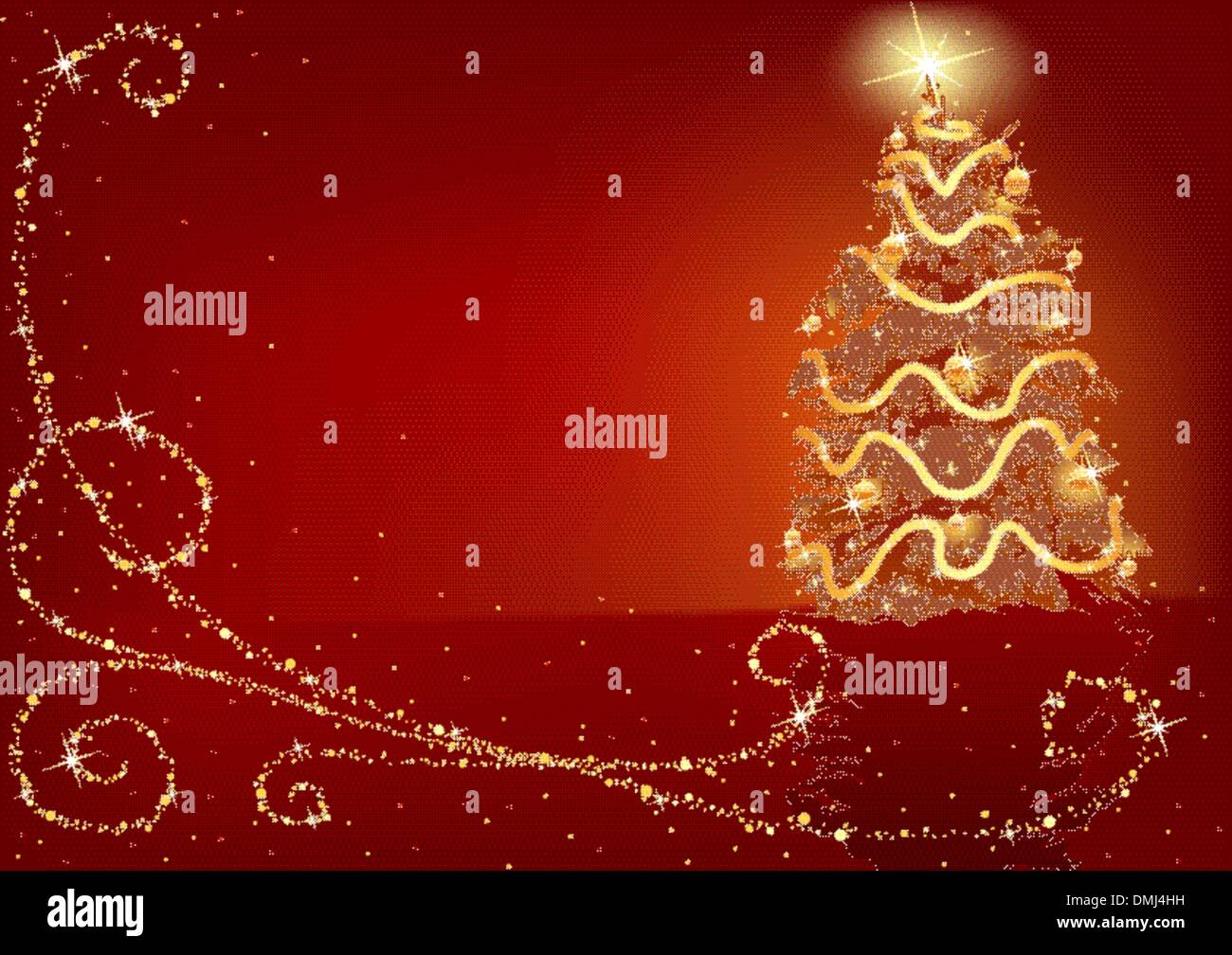 Red Christmas Tree Stock Vector
