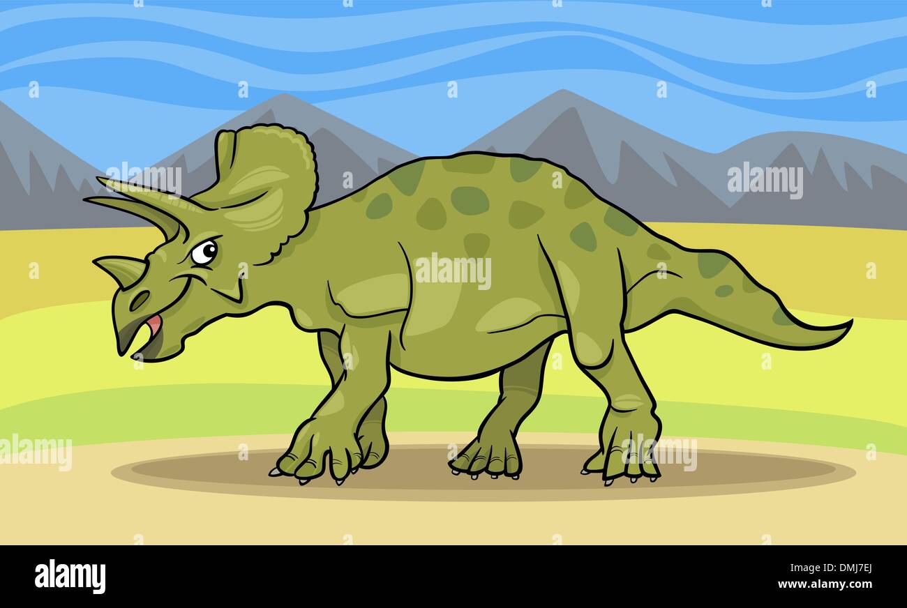 Динозавры вектор мультяшные Трицератопса