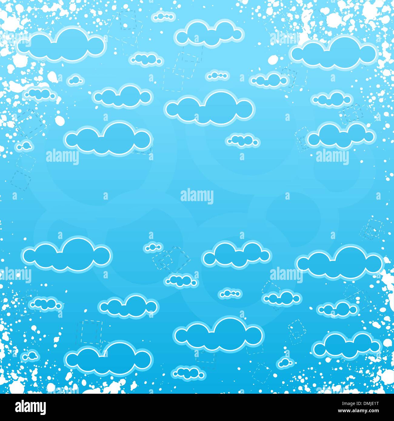 Grungy retro cloudscape frame Stock Vector