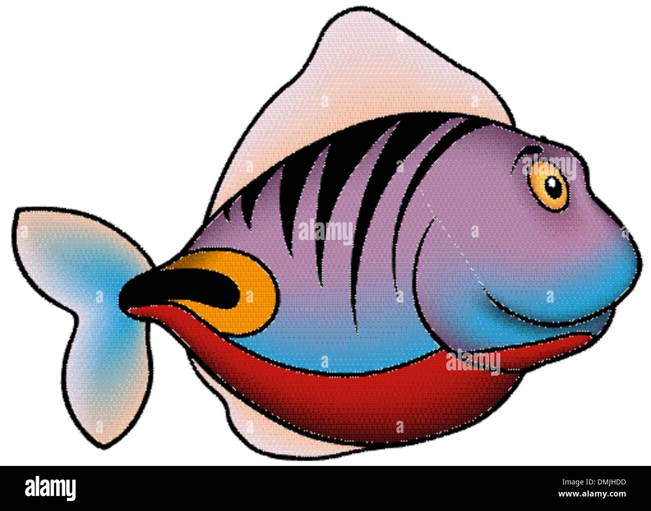 Tropical Striped Fish Stock Vector