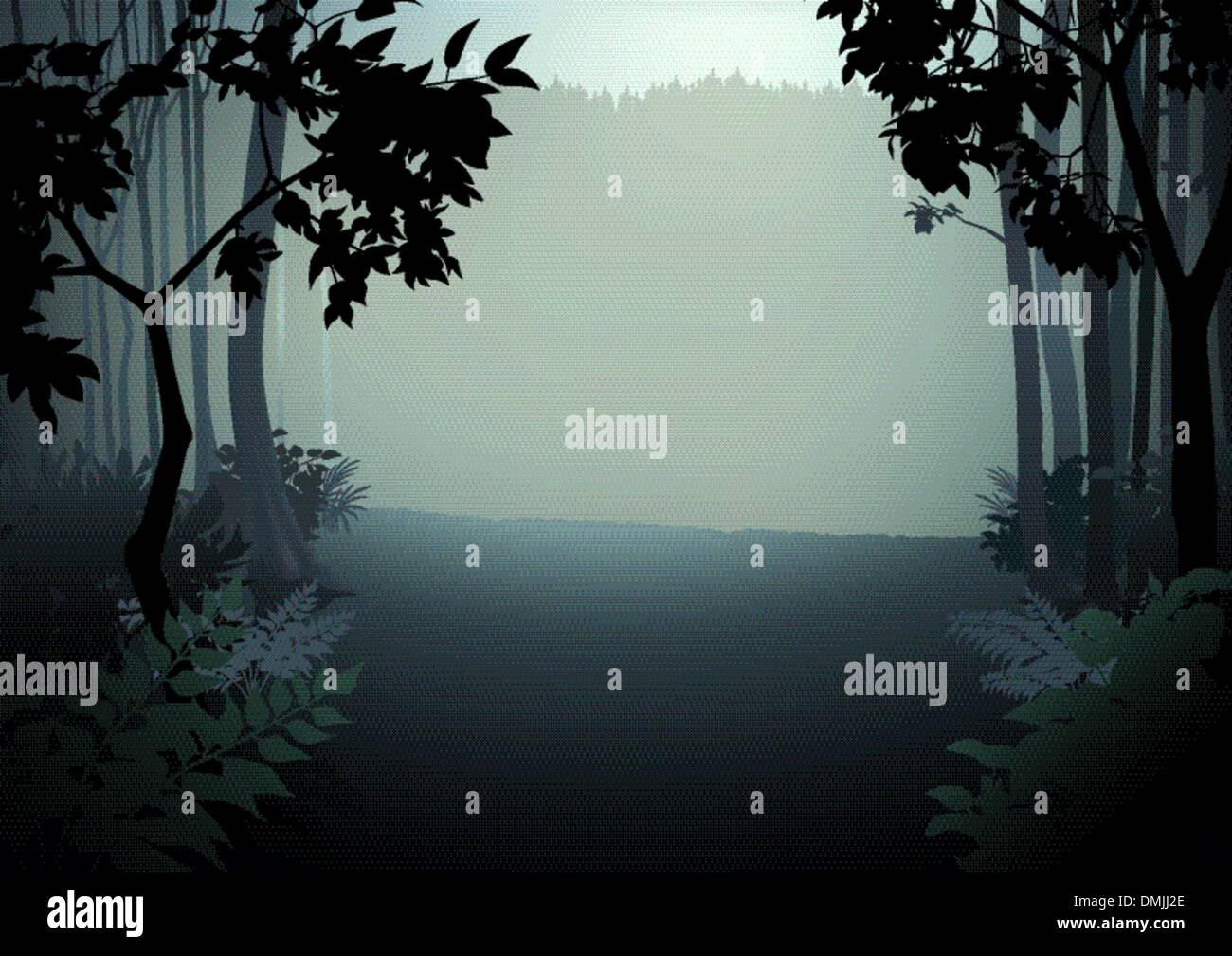 Dark forest vector vectors hi-res stock photography and images - Alamy