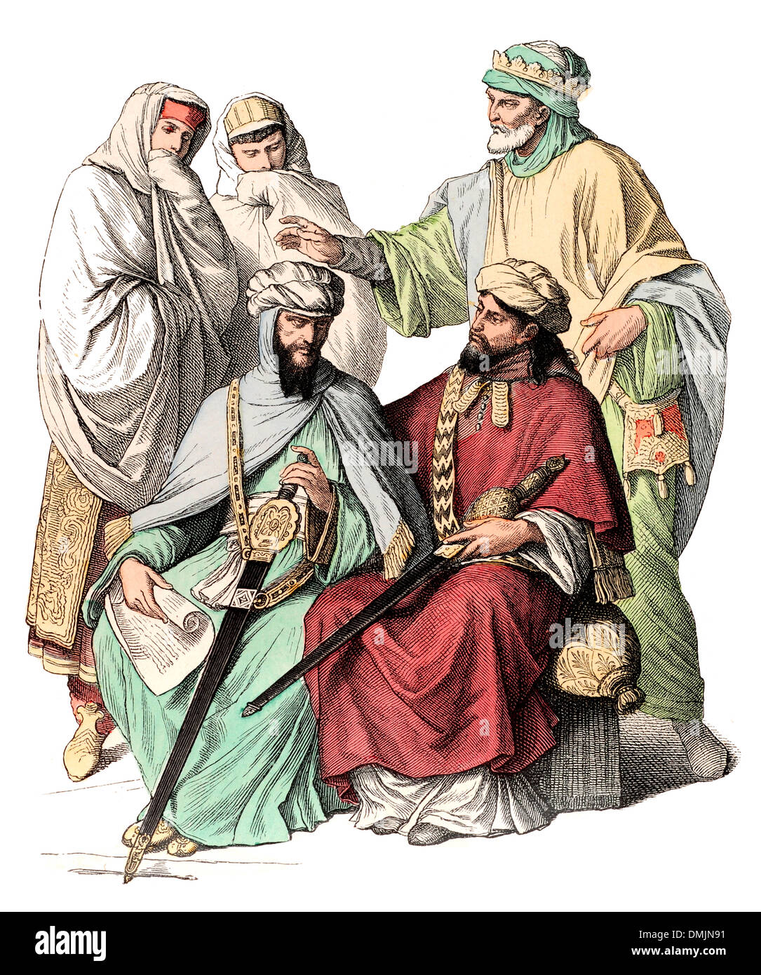 Pre Christian BC ancient Egypt Priest and servants Stock Photo