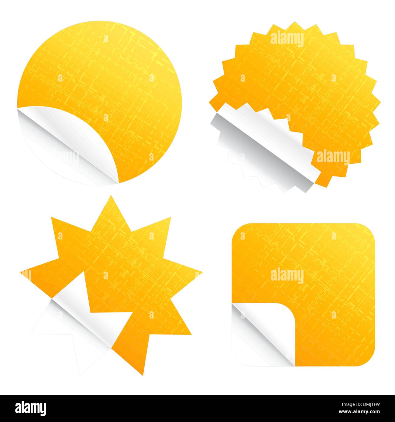 Peeling stickers technological set Stock Vector