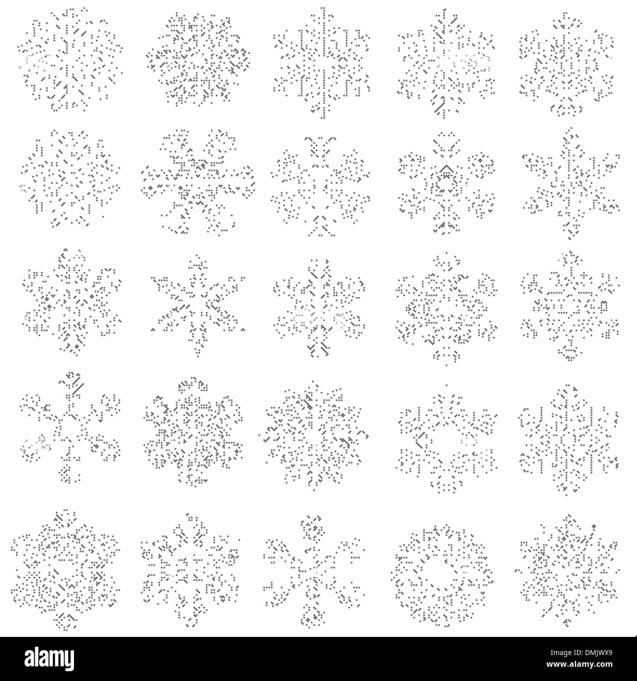 Snowflakes illustration Black and White Stock Photos & Images - Alamy