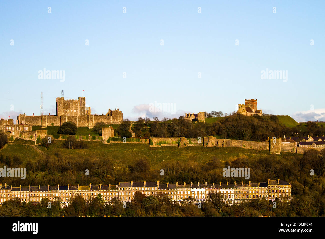 Dover Castle, founded in the 12th Century Dover Castle is the largest caste in England Stock Photo