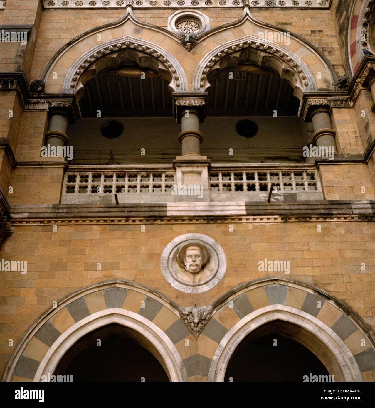 Chhatrapati Shivaji Victoria Terminus Train Station in Mumbai Bombay in Maharashtra in India in South Asia. Architecture Building Gothic Travel Stock Photo