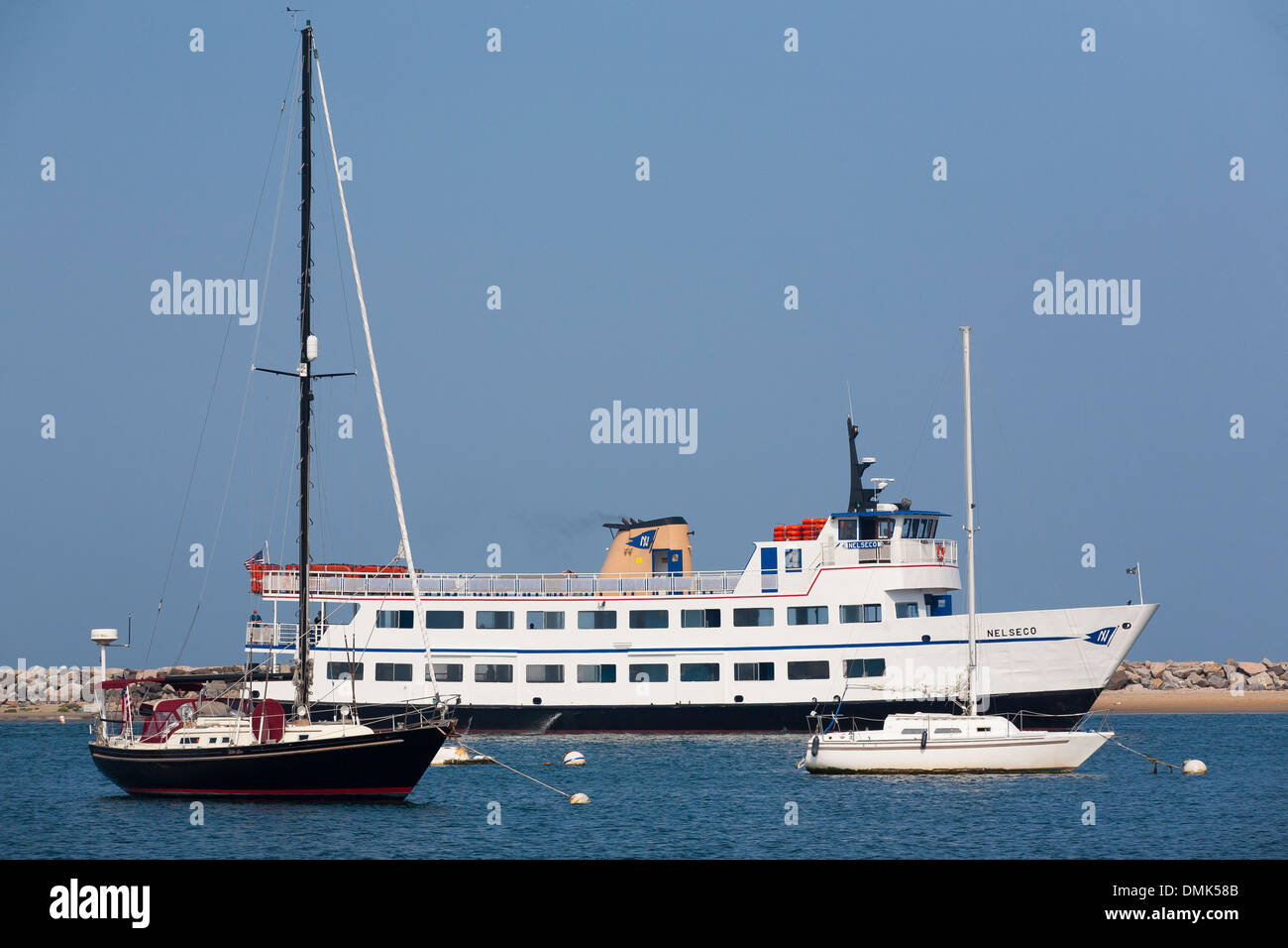 The Point Judith to Block Island ferry enters the old harbor
