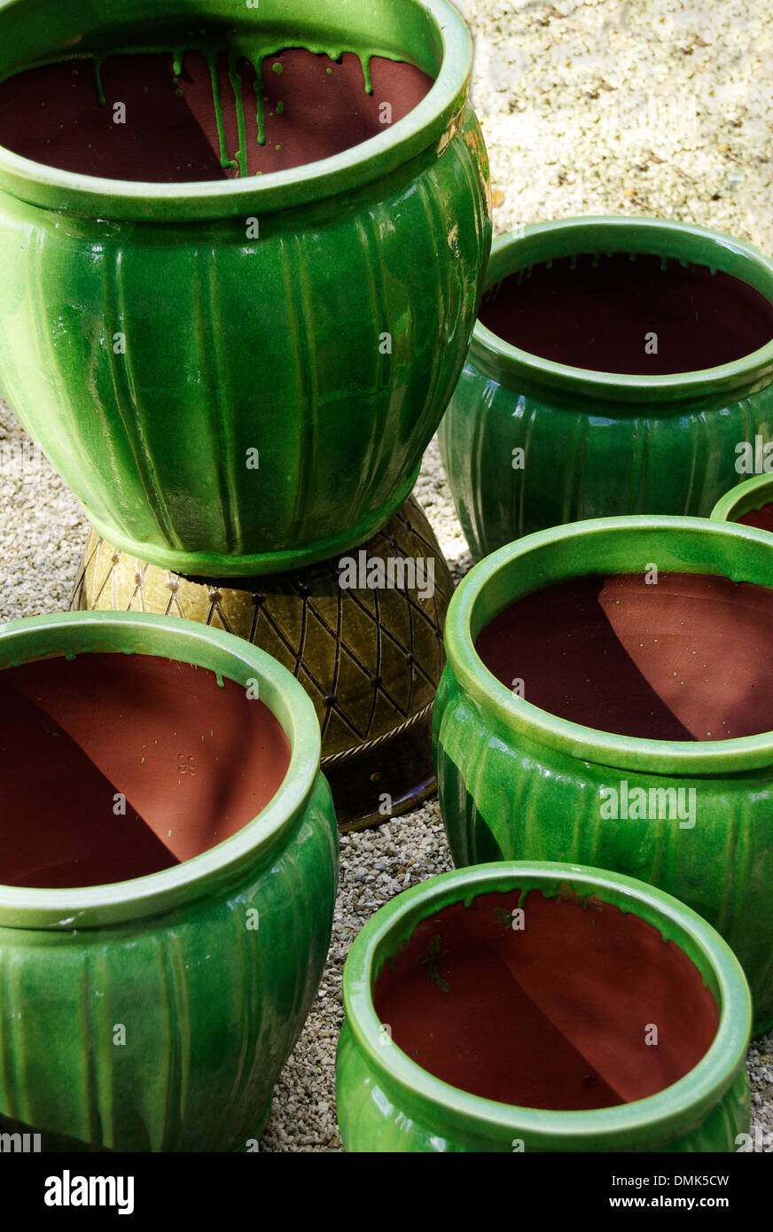 Green GArden Pots Stock Photo Alamy