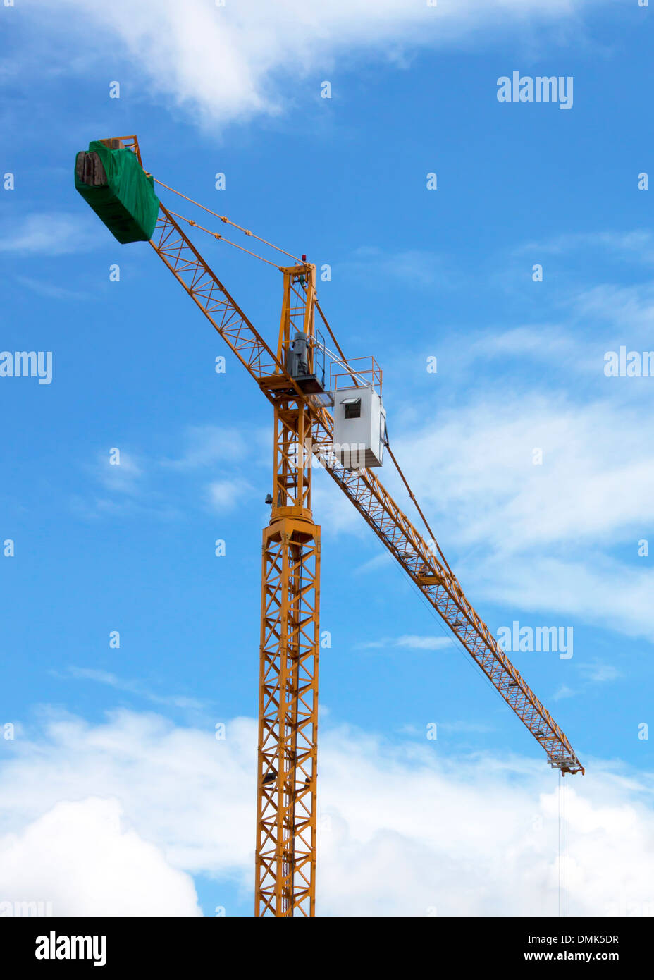 Sky cranes lifting up to high construction Stock Photo
