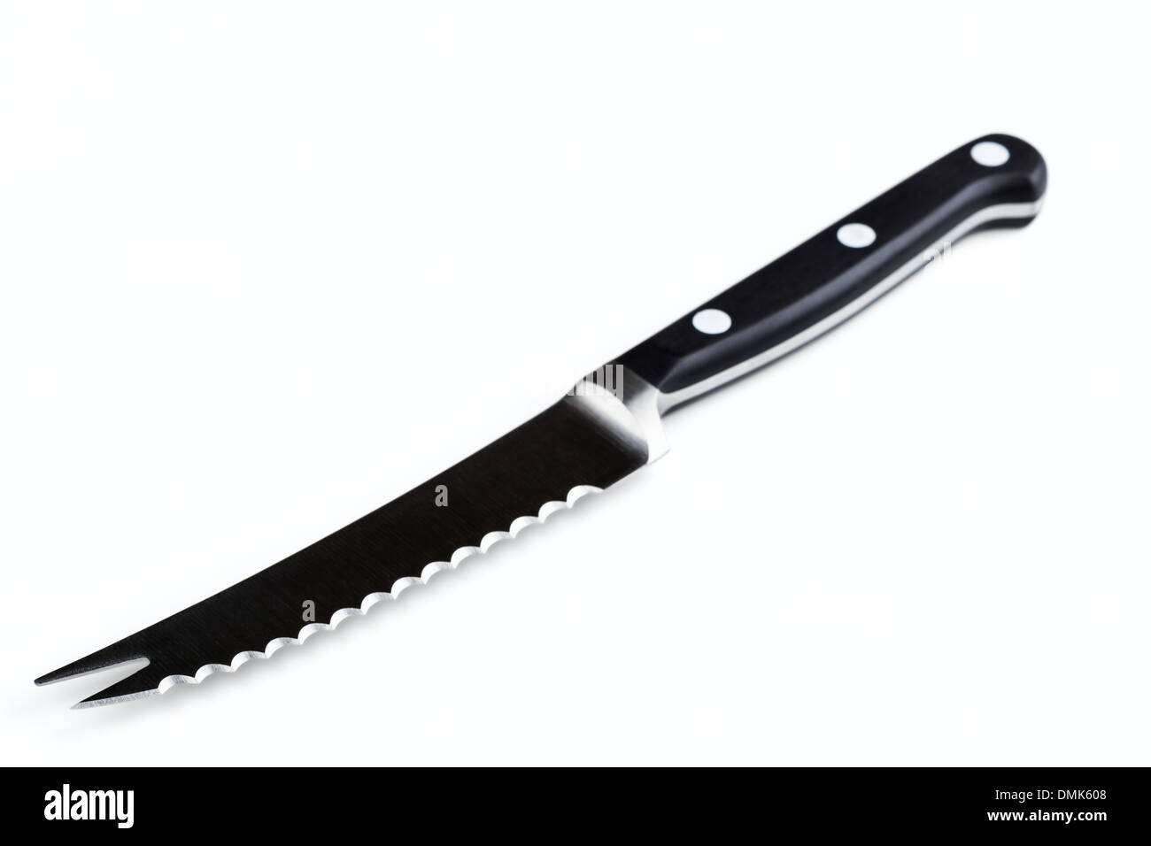 steel professional tomatoes knife isolated on white background Stock