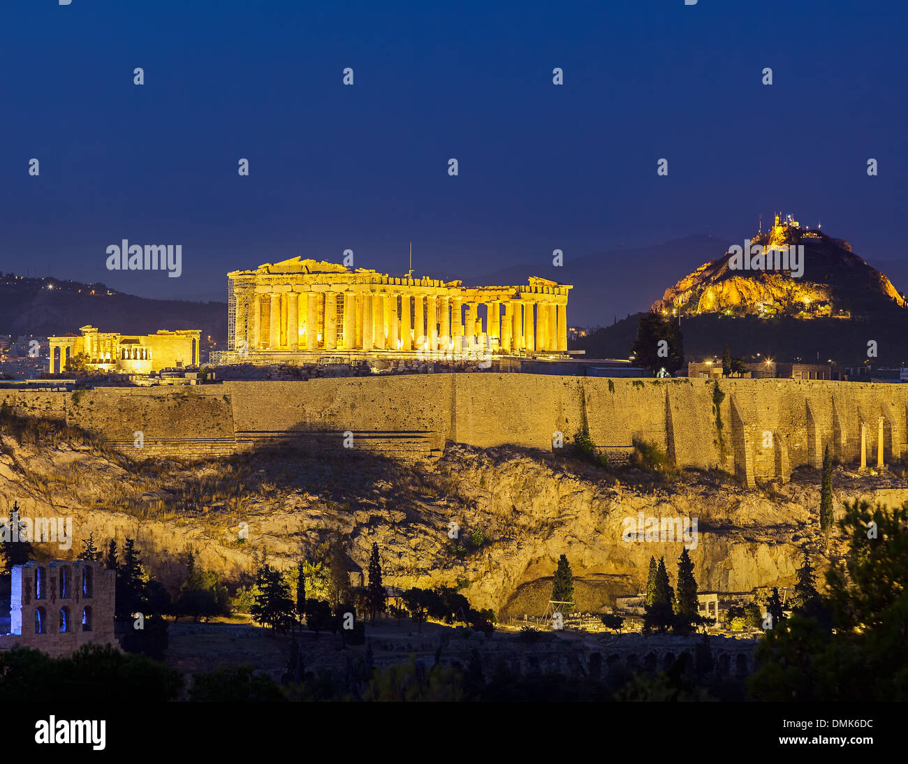 Acropolis at night, Athens Stock Photo