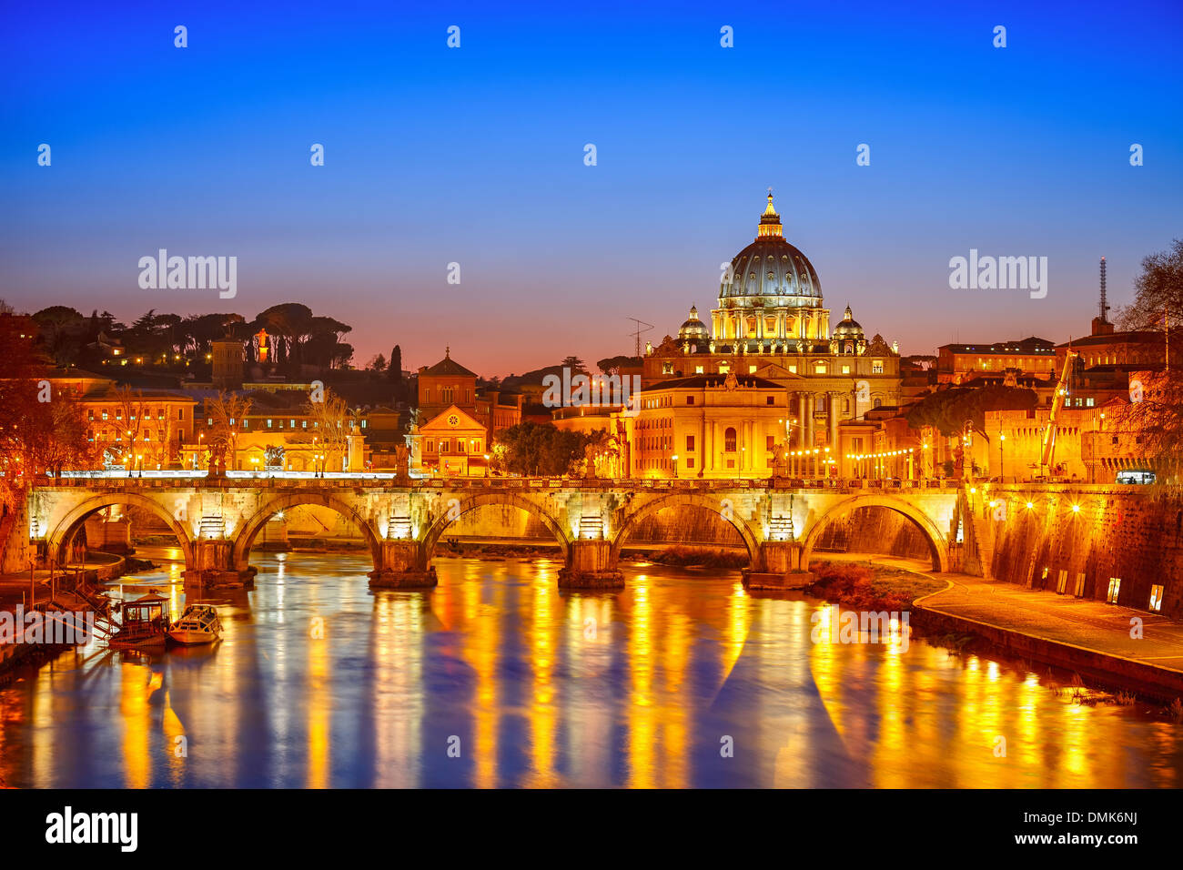 St. Peter's cathedral at night, Rome Stock Photo - Alamy