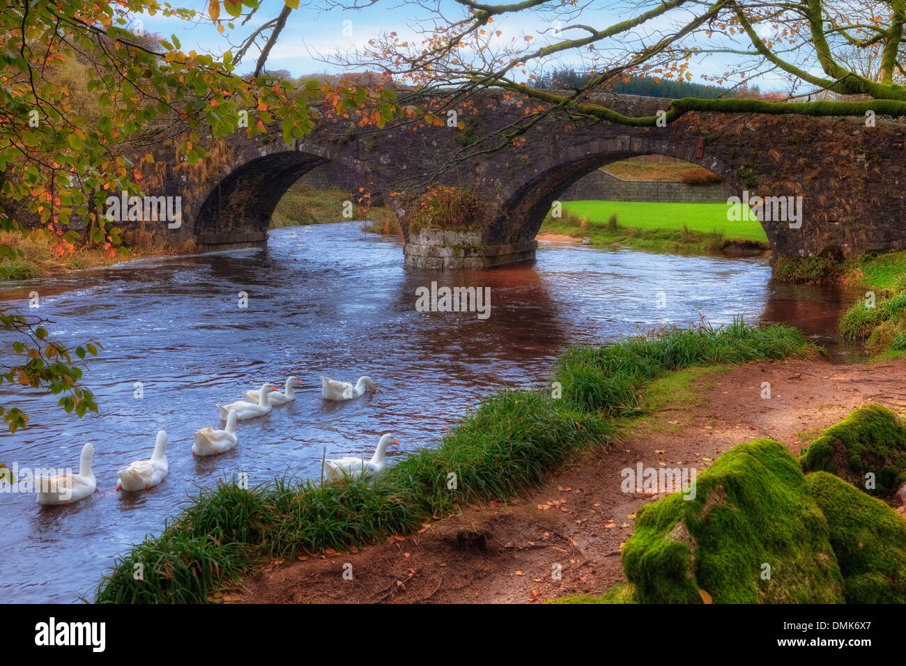 Two Bridges, Princetown, Dartmoor, Devon, England, United Kingdom Stock Photo