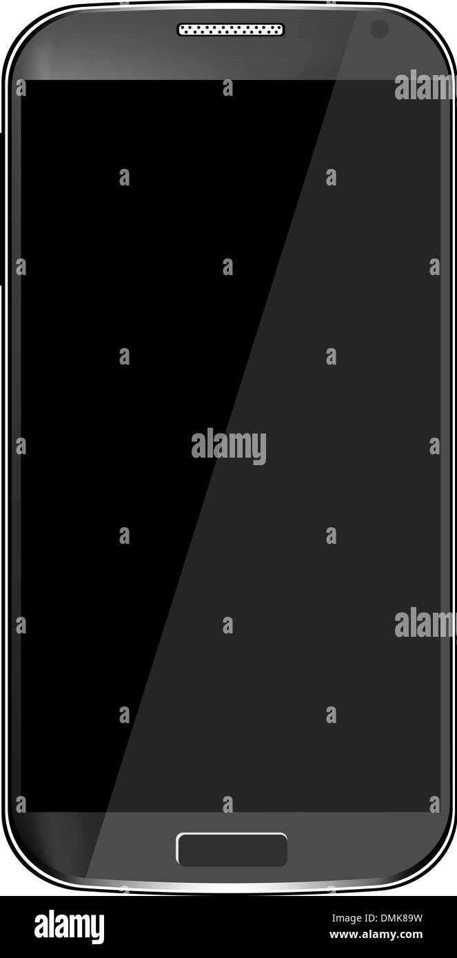 Realistic Black Ans White Mobile Phone With Blank Screen Isolated On realistic-black-ans-white-mobile-phone-with-blank-screen-isolated-on