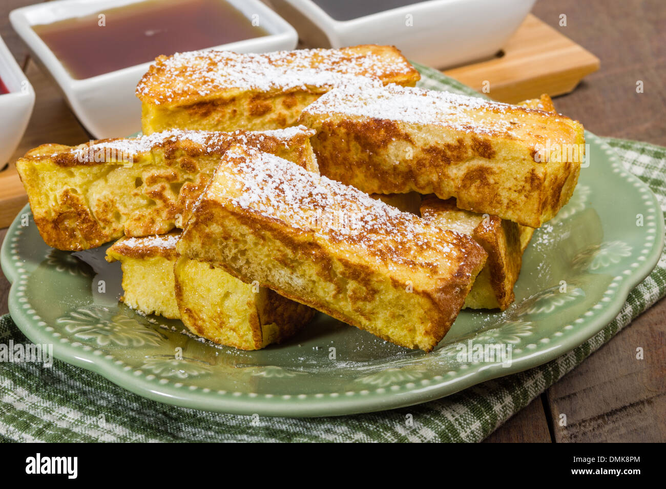 French toast sticks with syrups for dipping Stock Photo Alamy