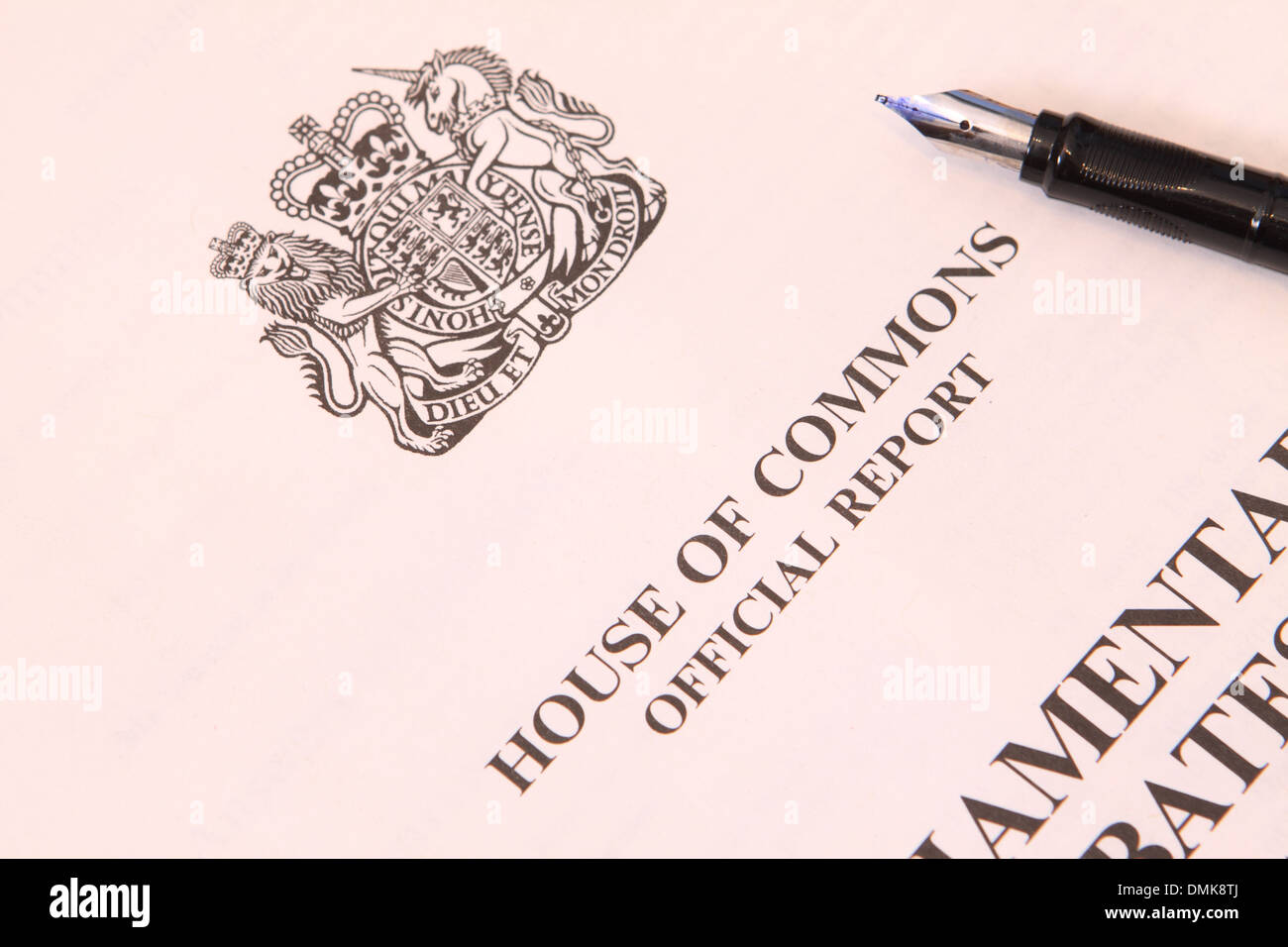 House of Commons official parliamentary report UK Stock Photo