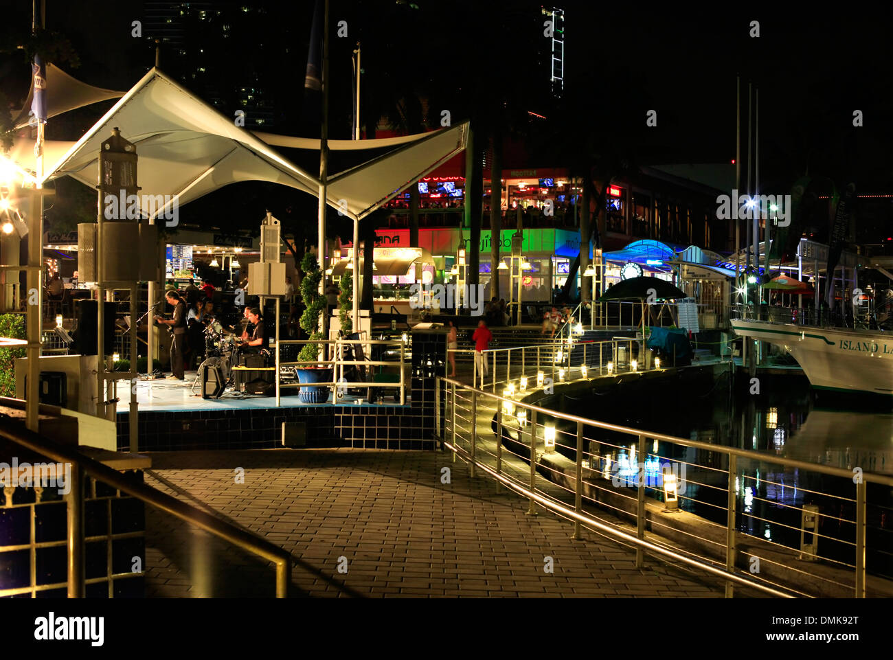 MIAMI, FL - MAY 8: Bayside Marketplace is a festival marketplace in Downtown Miami at night on may 8, 2013, Florida. Stock Photo