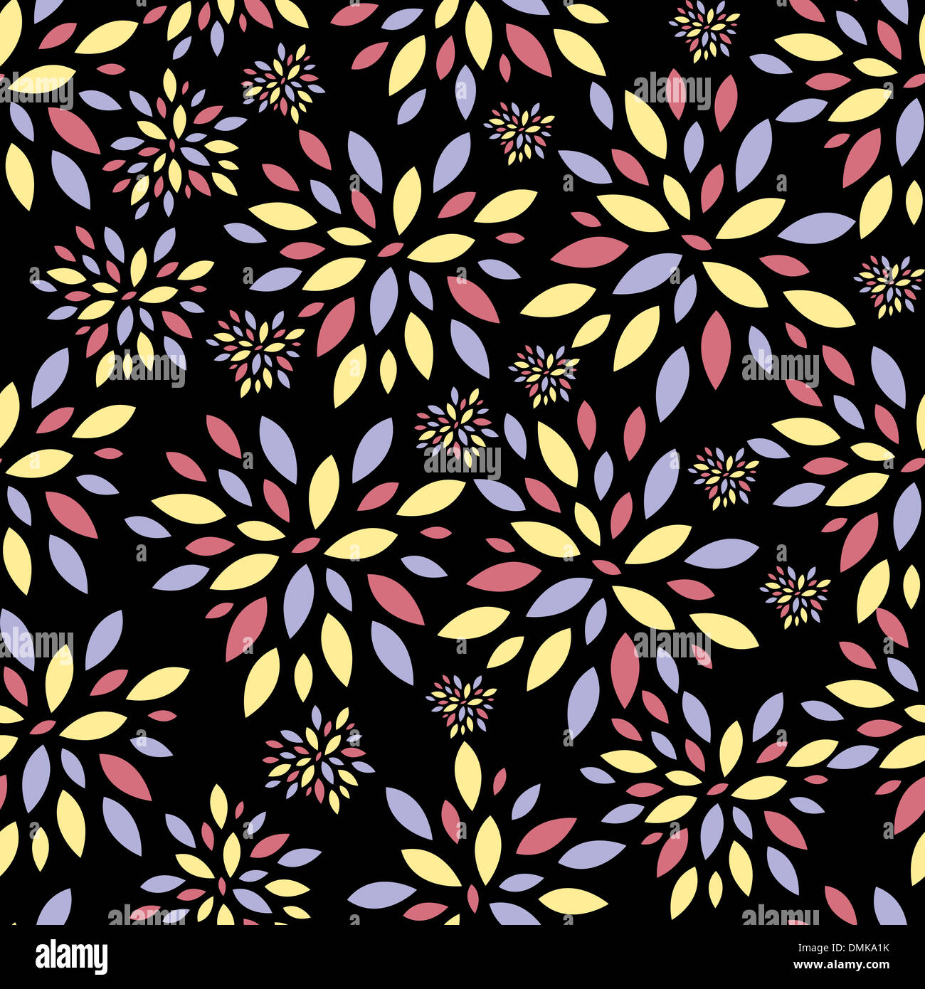 Flower Leaves Seamless Pattern Background Vector Illustration Stock ...