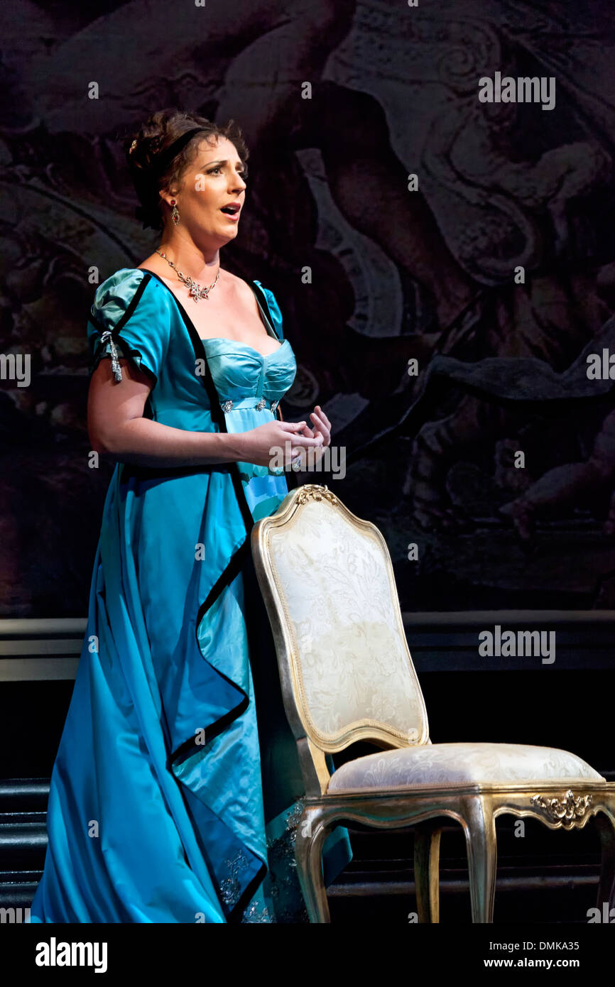 Tosca (Amanda Echalaz), Tosca, Santa Fe Opera, Santa Fe, New Mexico USA Stock Photo
