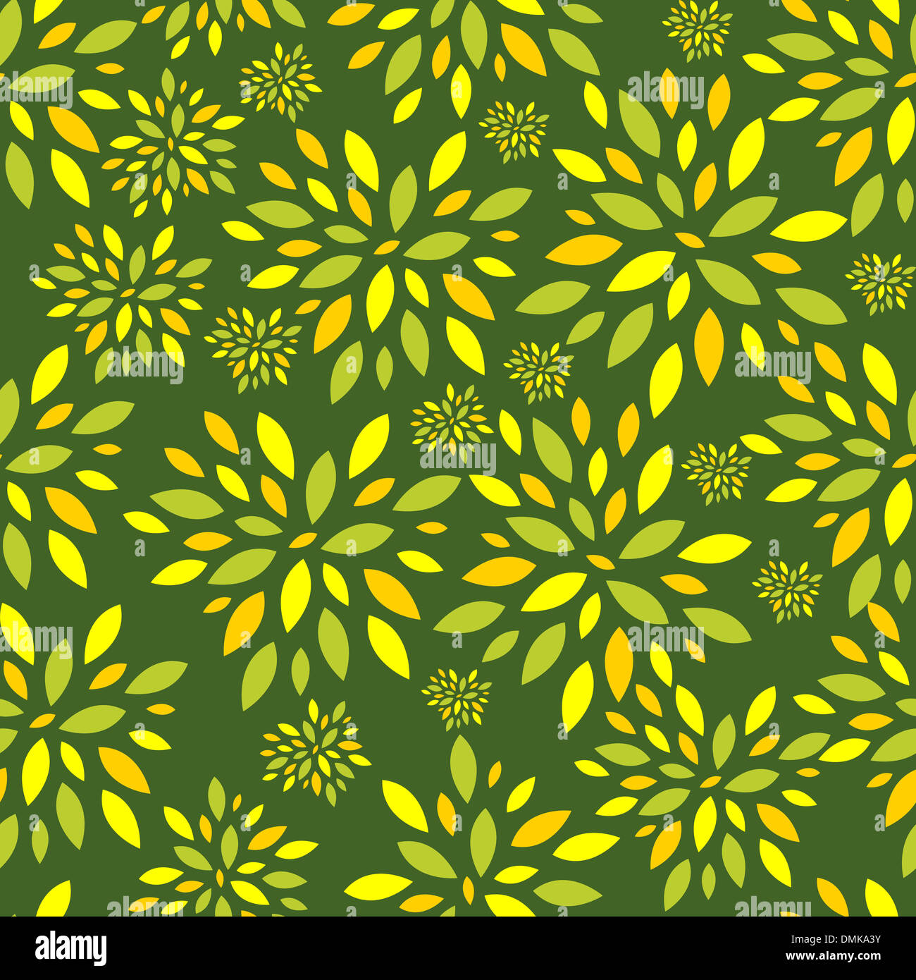 Flower Leaves Seamless Pattern Background Vector Illustration Stock ...