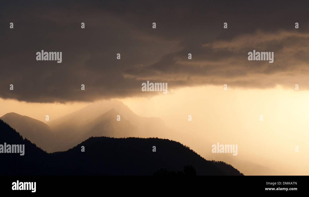 Thunderstorm mood in the evening in the area of the Nock point Stock Photo