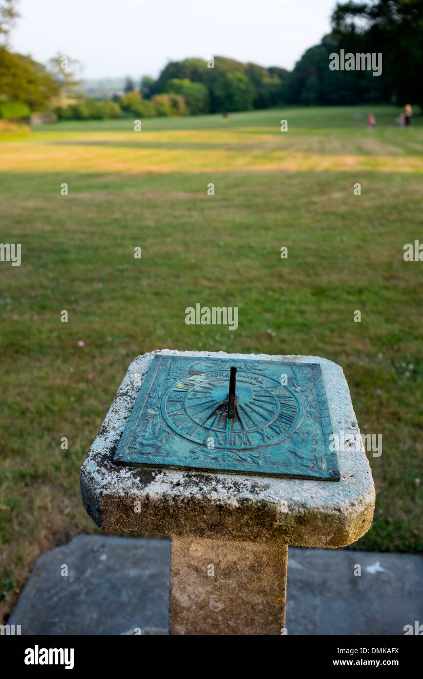 Sundial Country House Estate Formal Lawns Stock Photo