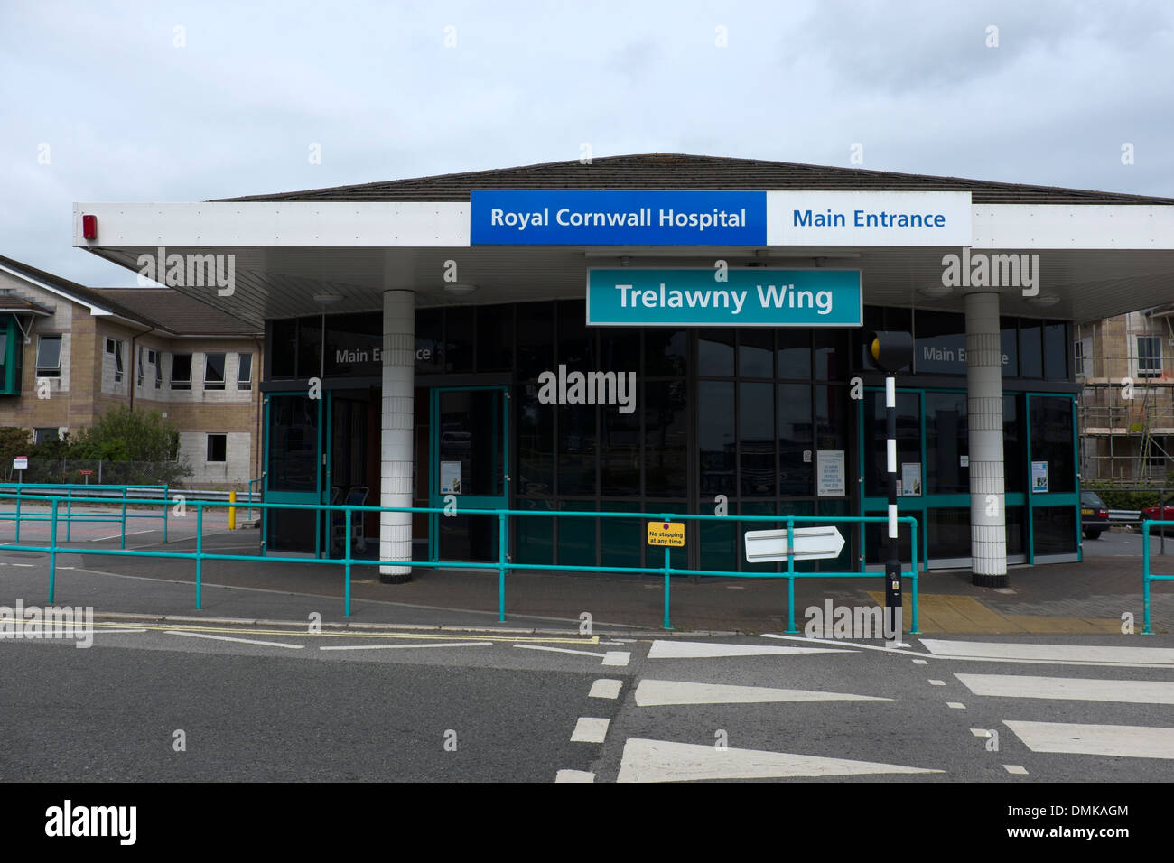 Royal Cornwall Hospital Entrance Sign Trelawny Wing Stock Photo