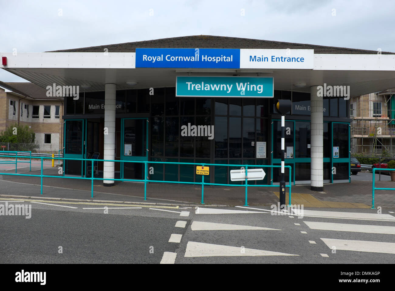 Royal Cornwall Hospital Entrance Sign Trelawny Wing Stock Photo