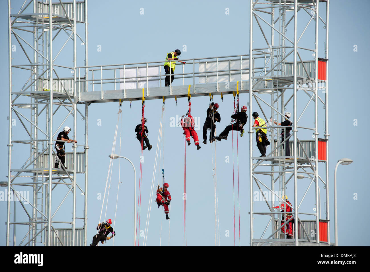 Fire & Rescue Service Rope Access Gear RAG Exercise Stock Photo - Alamy