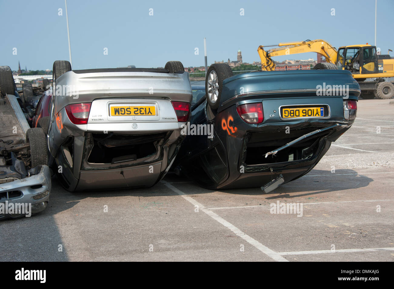 Badly Parked Cars Upside Down Bad Parking Funny Stock Photo