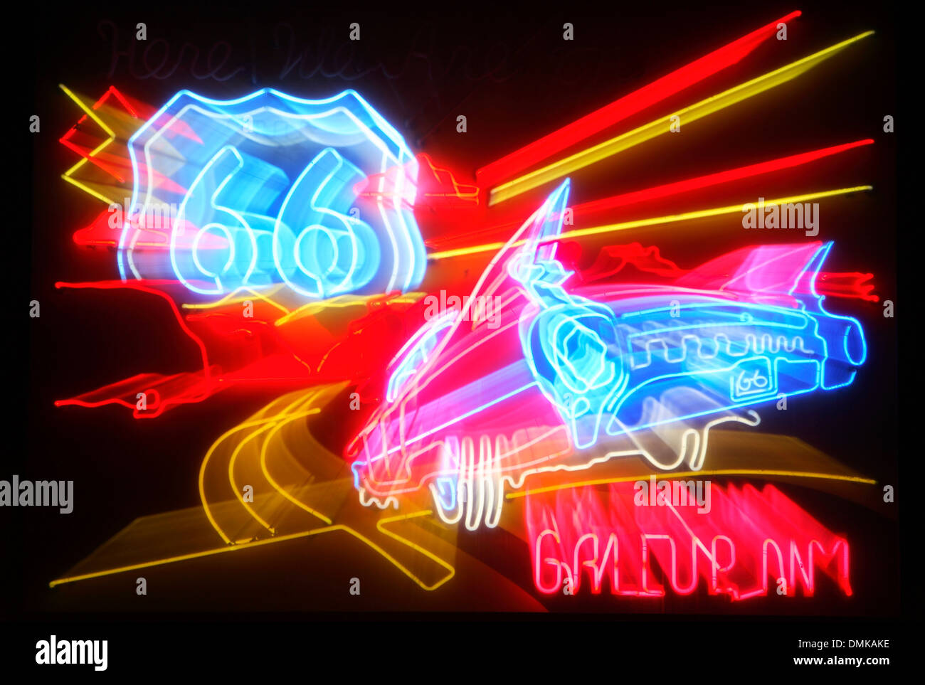 Route 66 neon sign, Gallup, New Mexico USA Stock Photo Alamy