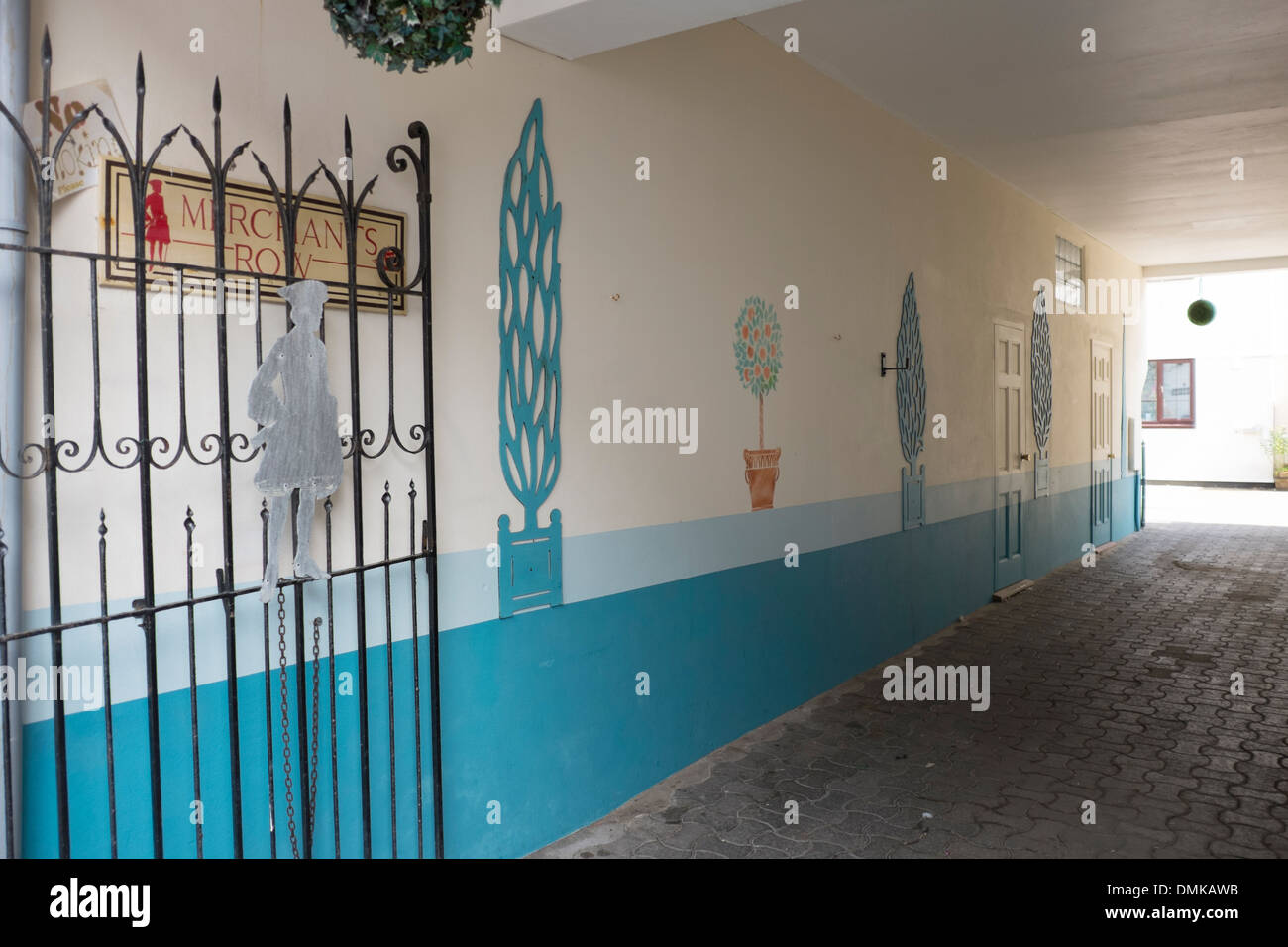Decorative Painting Alley Way Wall pretty Nice Stock Photo