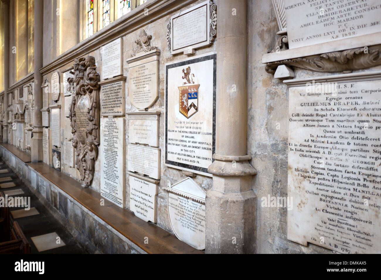 In Memoriam Plaques inside Cathedral Honor Dead Stock Photo