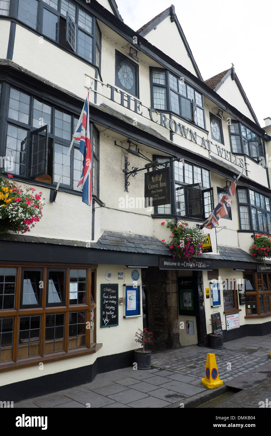 The Crown at Wells Pub Hotel UK Stock Photo