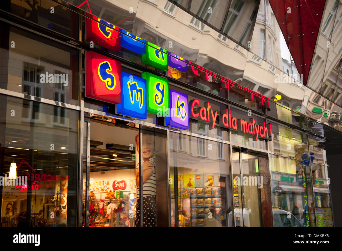 signboard of Smyk brand shop in window Stock Photo - Alamy