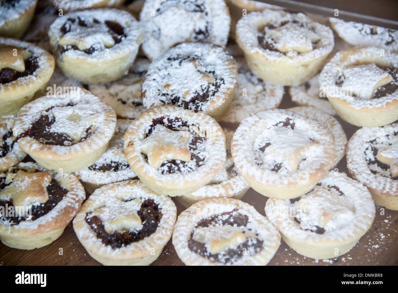 series of Christmas mince pies fruit tarts with star in centre top of ...