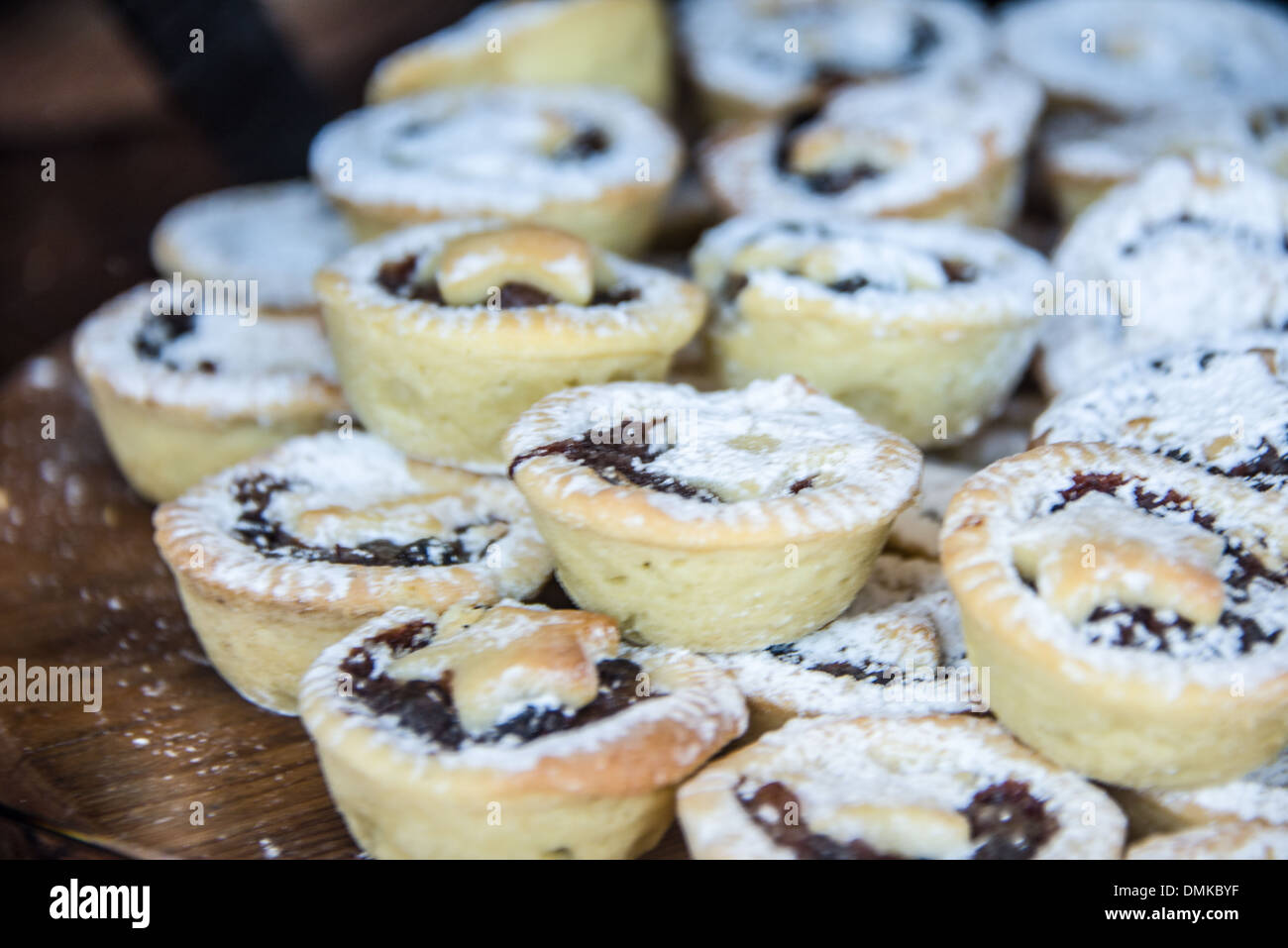 series of Christmas mince pies fruit tarts with star in centre top of ...