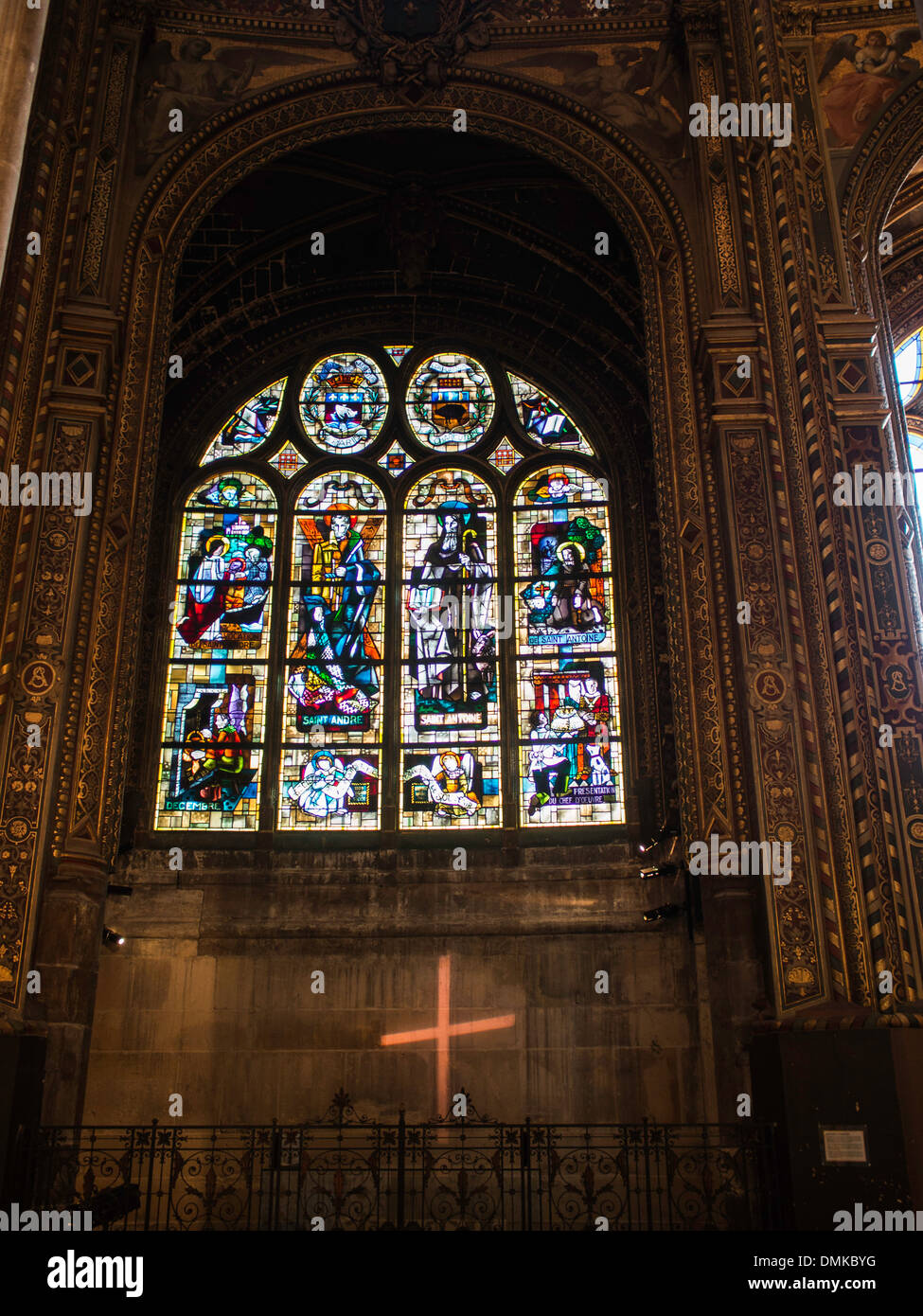 SaintEustache church stained glass windows Stock Photo Alamy
