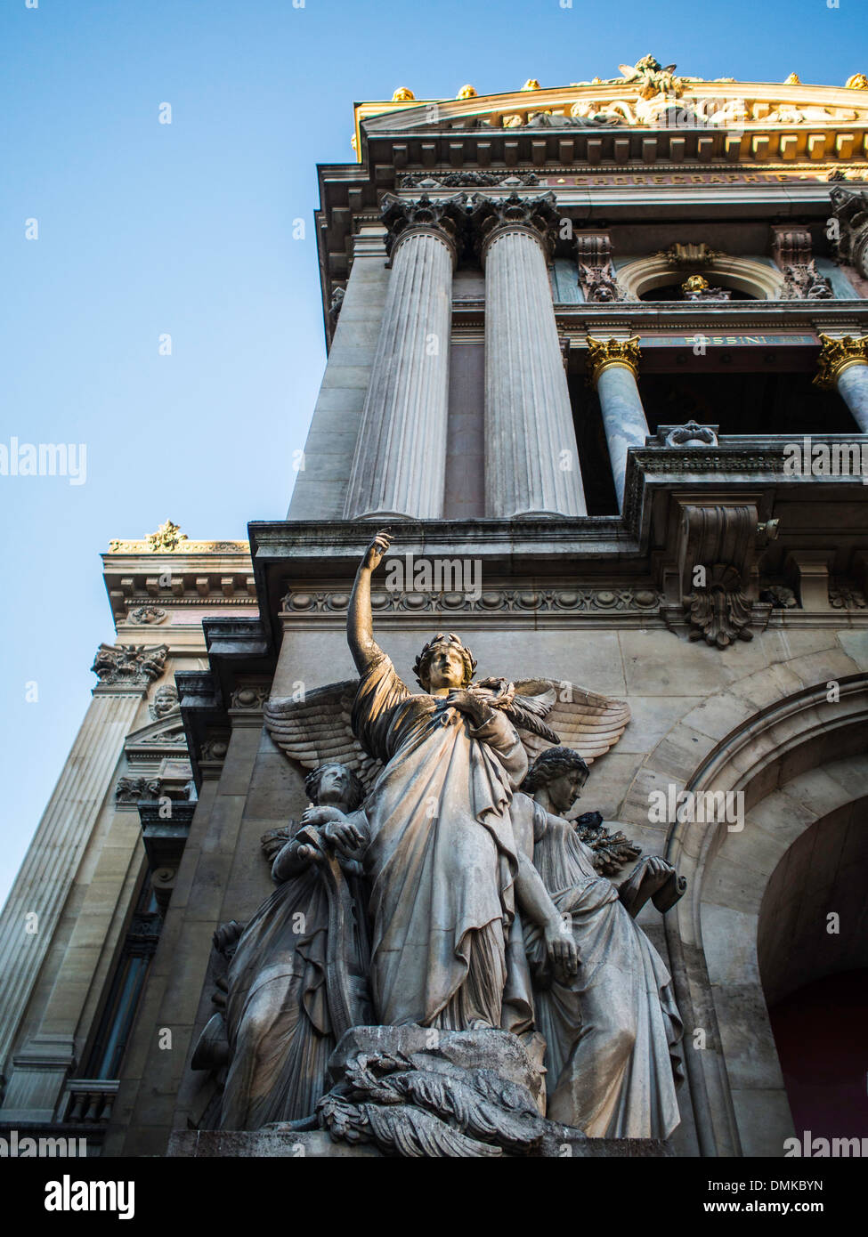 Sculptures from the facade of the Garnier Opera in Paris Stock Photo